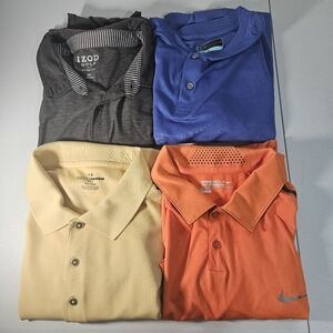 Golf Polo Shirts Mens 2XL Lot Of 4 Izod Nike Pga Tour Grand Slam Multicolor